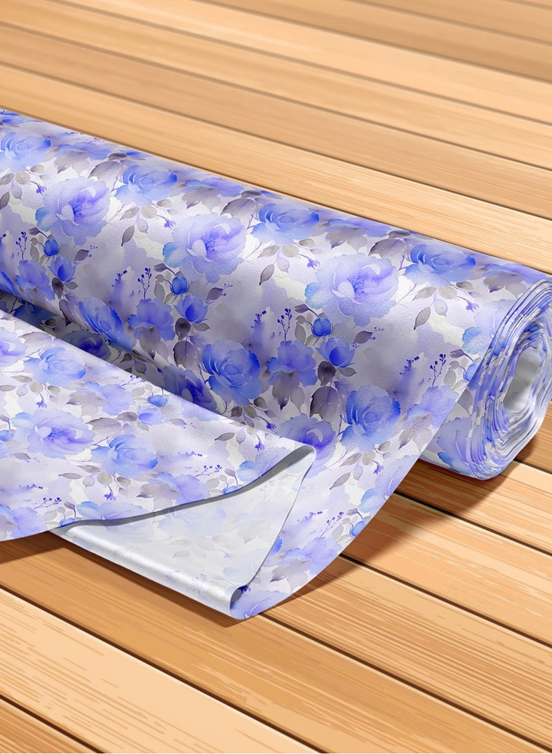 فيلاتو Ø¬Ù„Ø§Ø¨ÙŠØ© Ù…Ø®ÙˆÙŠØ± Ø¨ØªØµÙ…ÙŠÙ… Ø²Ù‡ÙˆØ± Ø£Ø²Ø±Ù‚ Ø¨Ù†Ù�Ø³Ø¬ÙŠ Ù…Ù† Ù‚Ù…Ø§Ø´ Ø­Ø±ÙŠØ± Ø§Ù„Ù„ÙŠÙ„ Ø¹Ø±Ø§Ù…Ù†ÙŠ Ø¨Ø§Ù„ÙŠØ§Ø±Ø¯Ø©ØŒ Ø¹Ø±Ø¶ 58 Ø¨ÙˆØµØ© - Image 5