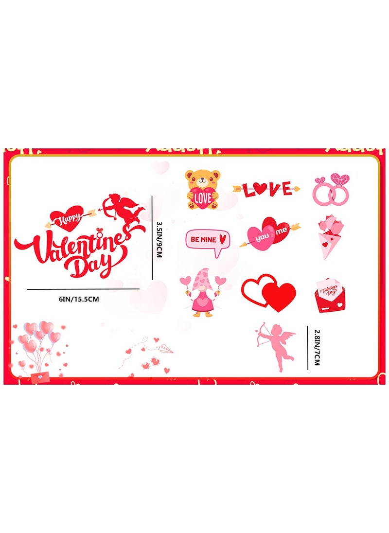 FRUITFUL PARTY - Valentine Day Cake Topper, 20 Pcs Happy Valentine's Day Cupcake Toppers/Valentine Cupcake Toppers & 1 Pcs Valentine's Day Cake Toppers/Valentine's Day Cake Decoration for Valentines Day Decorations - Image 1