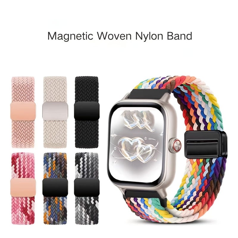 20mm Mixed Color 12 Nylon Braided Stretch Watch Bands Compatible with Garmin Forerunner And Vivoactive Watches - Image 1