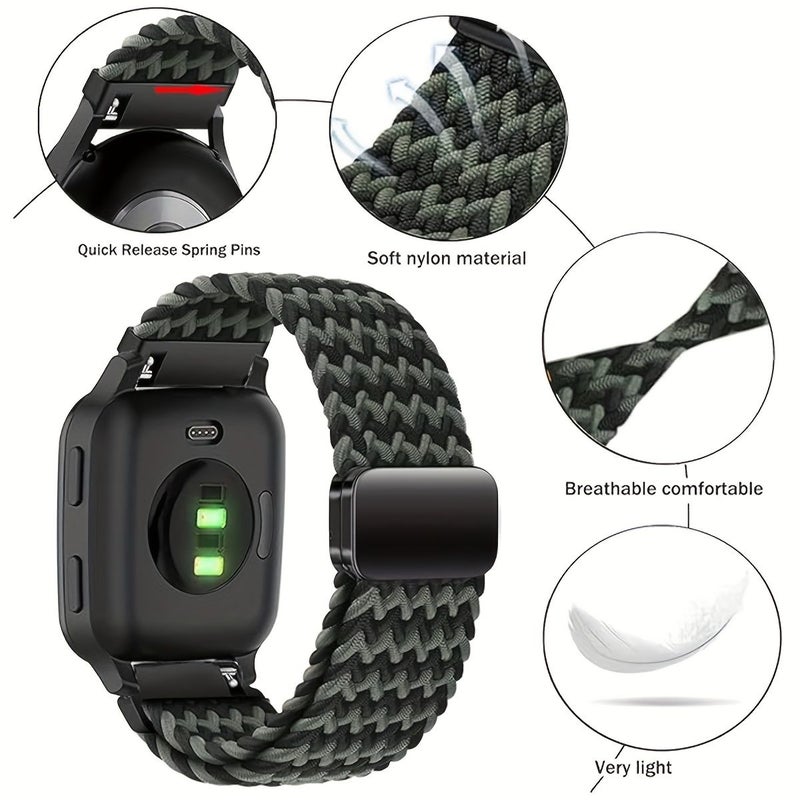 20mm Mixed Color 12 Nylon Braided Stretch Watch Bands Compatible with Garmin Forerunner And Vivoactive Watches - Image 5