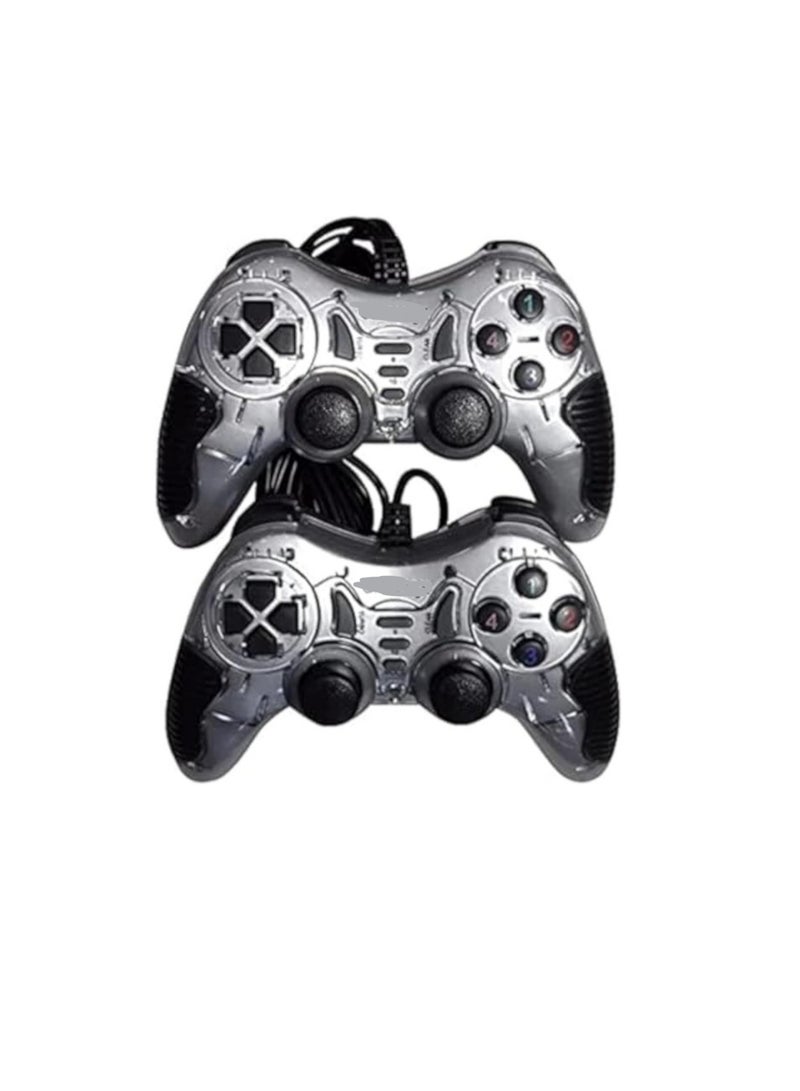 Set of 2 USB Joysticks – Gray – High-Performance Controllers for Gaming