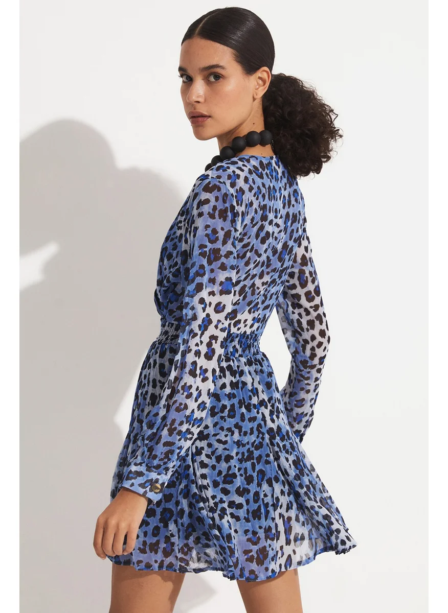 JUNE Patterned Chiffon Dress