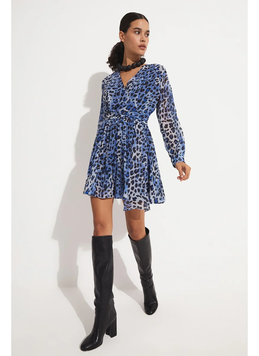 JUNE Patterned Chiffon Dress