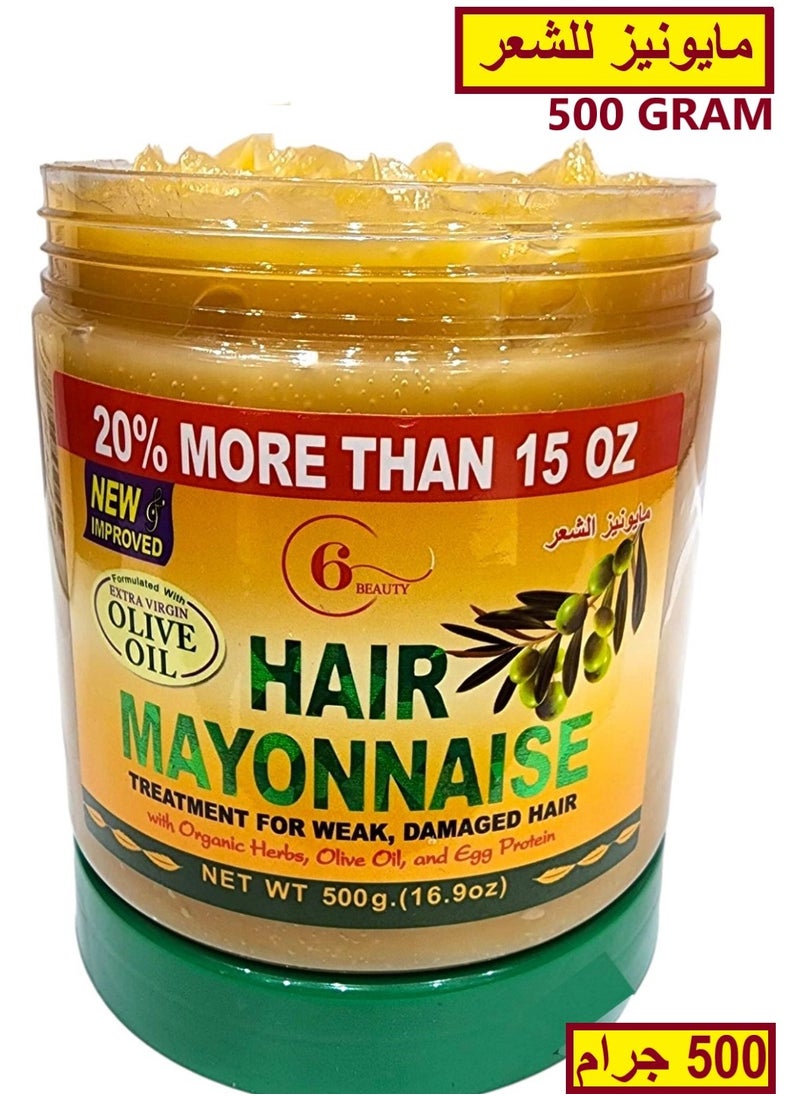 6 BEAUTY - Hayonnaise Treatment For Weak Damaged Hair 500 G - Image 1