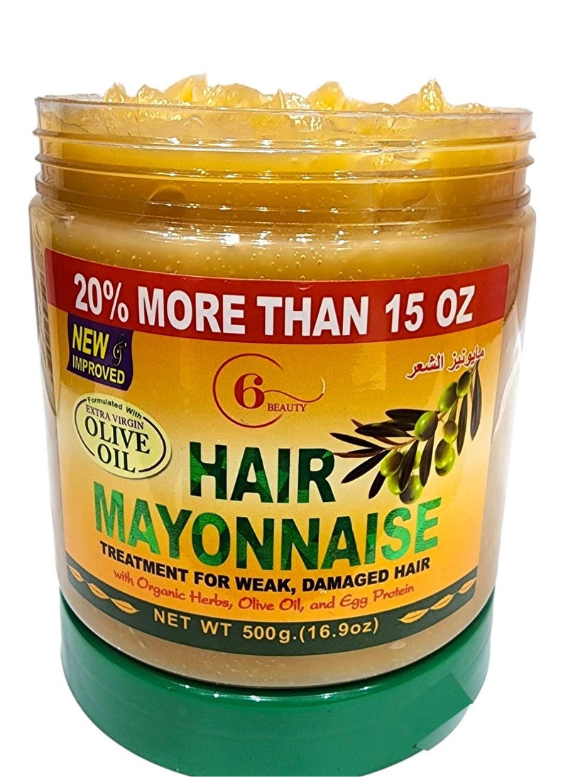 6 BEAUTY - Hayonnaise Treatment For Weak Damaged Hair 500 G - Image 1