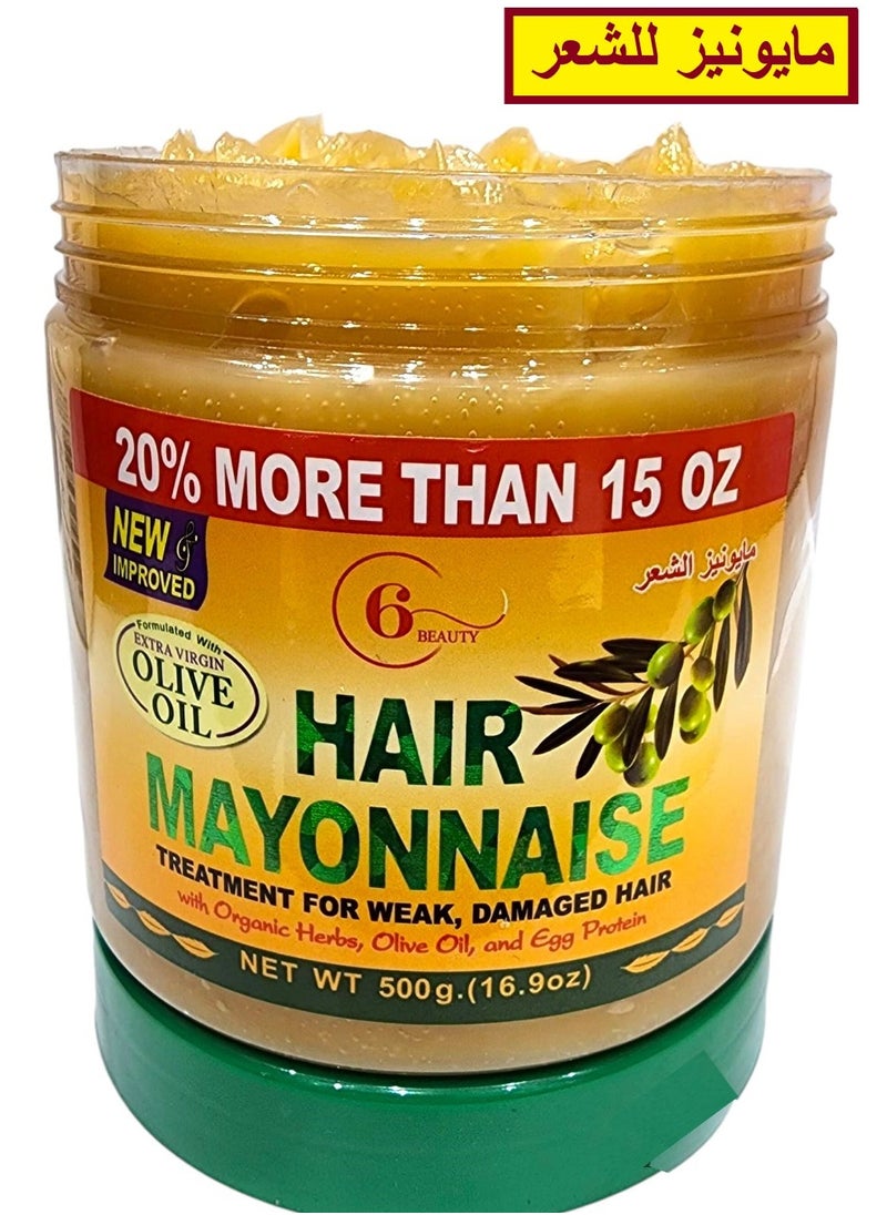 6 BEAUTY - Hayonnaise Treatment For Weak Damaged Hair 500 G - Image 1