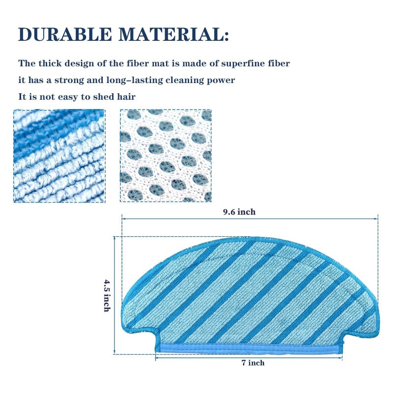 Chuancheng 10Pcs Washable Cloth Mop Pads for Ecovacs Deebot Ozmo T8 AIVI T8 Max T8 T8+ Series, T9, N8, N8 Pro Plus, N8 Pro, for Yeedi Vac, Vac Max, Vac Station Robot Vacuum Replacement Parts - Image 3