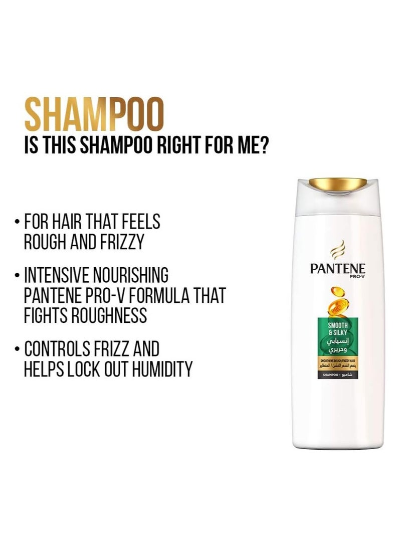 Pantene Smooth and Silky Shampoo 400ml pack of 2 - Image 3