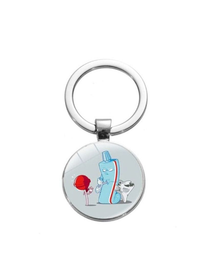 Unisex Fashion Metal Keychain Silver