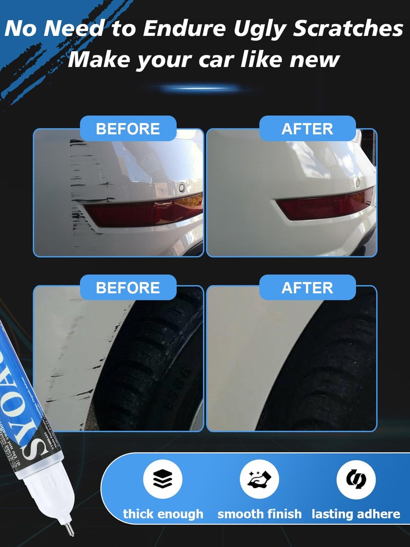 SYOAUTO طلاء تصحيح SYOAUTO Summit White GAZ مناسب لسيارات شيفروليه أو جي إم سي قلم إصلاح خدوش السيارة فرشاة ورأس 2 في 1 (Summit White GAZ) - Image 3