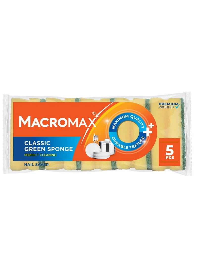 Macromax Classic Green Sponge Nail Saver 5 Pcs - Image 1