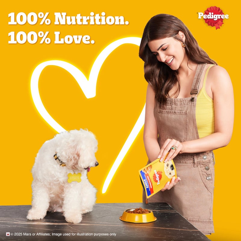 Pedigree طعام الكلاب البالغين الرطب من بيديجري، قطع دجاج وكبد في صلصة، 130 جرام (عبوة من 12) - Image 3