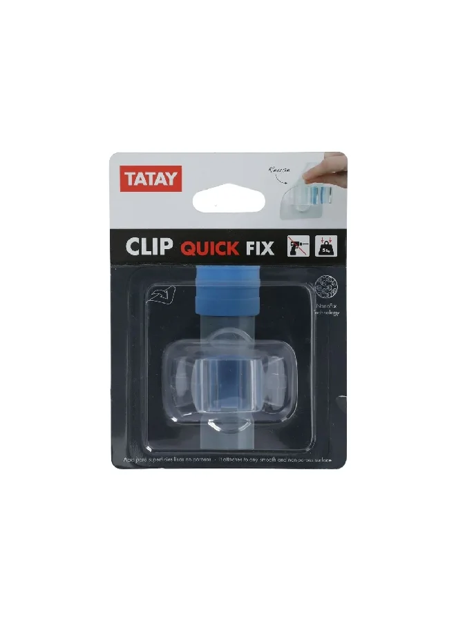 TATAY QuickFix Clip Wall Mounted Self-Adhesive Silicone Broom Holder Clear and Blue 5 kg 1041000