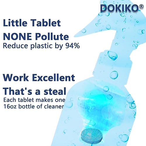 DOKIKO Glass Cleaner Refill Tablets - 50 Concentrated Multi-Surface Cleaning Tablets, 1 Pack Makes 50 * 16 fl oz Spray for Windows, Mirrors, Windshields & More - Image 2