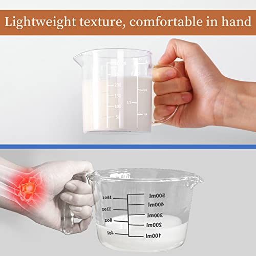 Newness Glass Measuring Cup with Handle, 300 ML (0.3 Liter, 1 1/4 Cup) Measuring Cup with Three Scales (OZ, Cup, ML/CC) and V-Shaped Spout, Measuring Beaker for Kitchen or Restaurant, Easy to Read - Image 3