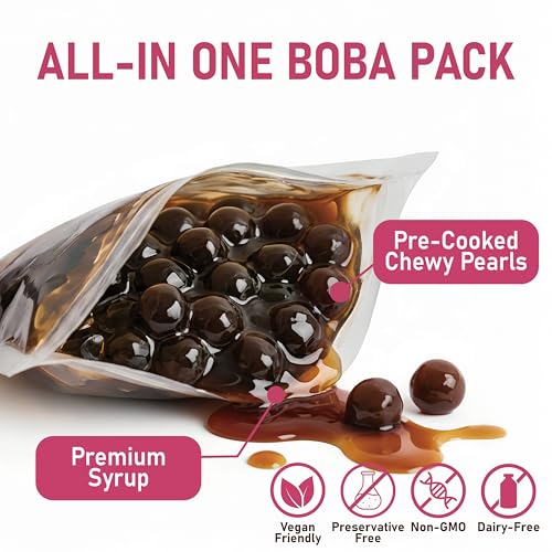 O's Bubble Boba Tea Kit - Bubble Tea Kit - All in One Boba Kit - Boba Kit for Kids - 6 Servings Includes Cups, Straws, Stirrer (Party Kit Variety Pack Upgrade) (No Microwave Version 3.0) - Image 2