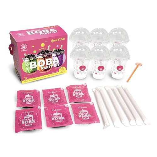 O's Bubble Boba Tea Kit - Bubble Tea Kit - All in One Boba Kit - Boba Kit for Kids - 6 Servings Includes Cups, Straws, Stirrer (Party Kit Variety Pack Upgrade) (No Microwave Version 3.0) - Image 3