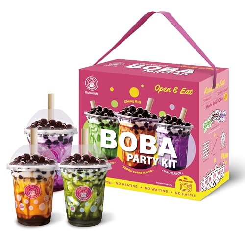 O's Bubble Boba Tea Kit - Bubble Tea Kit - All in One Boba Kit - Boba Kit for Kids - 6 Servings Includes Cups, Straws, Stirrer (Party Kit Variety Pack Upgrade) (No Microwave Version 3.0) - Image 1