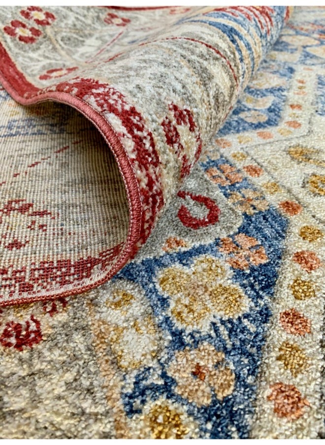 HANDPICKED FURNITURE Handpicked Furniture Traditional Blue Rug, Ultra Soft Area Carpets For Bed Room, Living Room, And Dining Room, Anti Slip Floor Carpets, Easy To Clean, Made In Turkey, Polypropylene, Rectangle  - Image 4