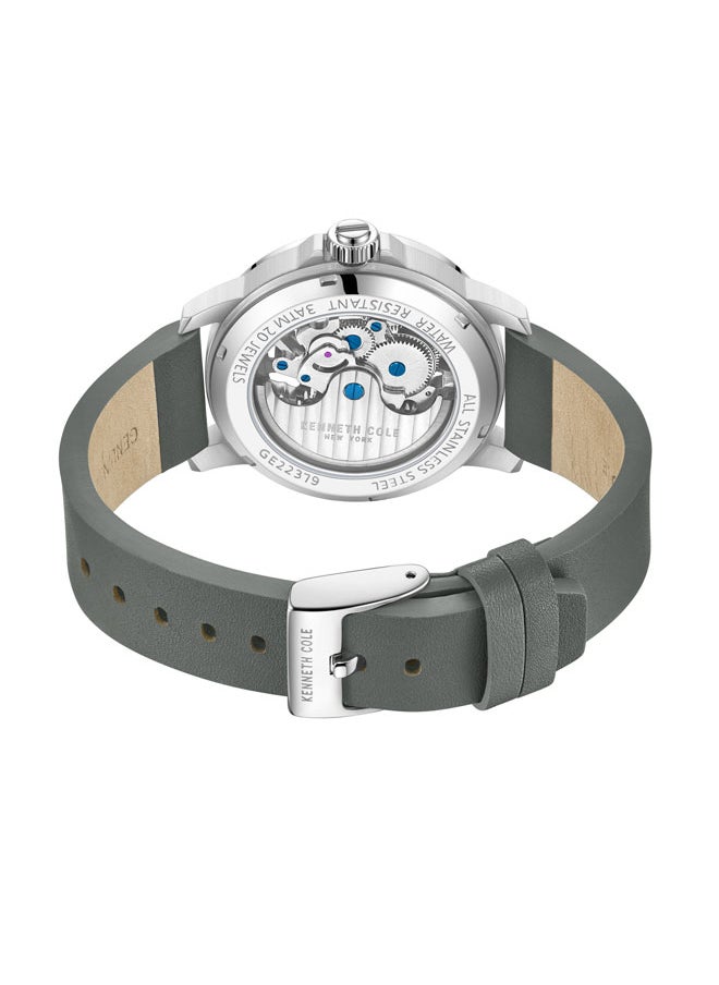 Kenneth Cole New York 44mm Automatic Men's Watch with Grey Silicone Strap  - Image 3