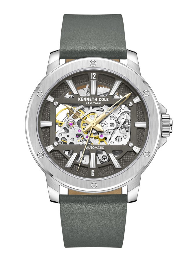 Kenneth Cole New York 44mm Automatic Men's Watch with Grey Silicone Strap  - Image 1