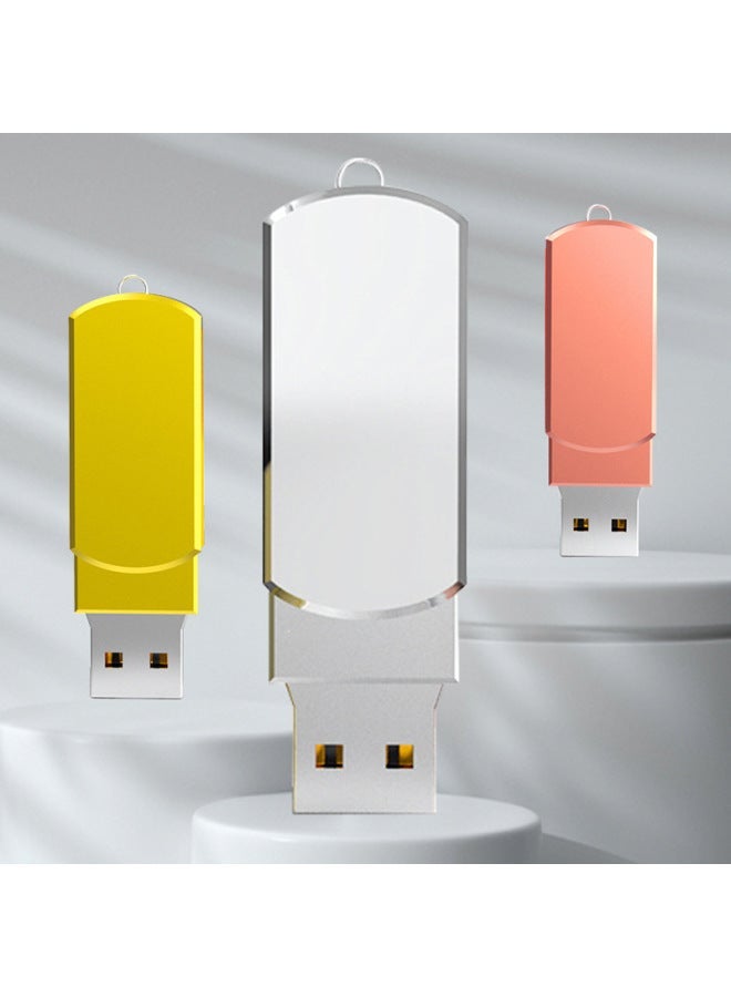 Lettering Rotating USB Flash Disk 16G Car 32G 3.0 Metal 8G 64G High Speed 128g-Capacity:8GB - Image 2