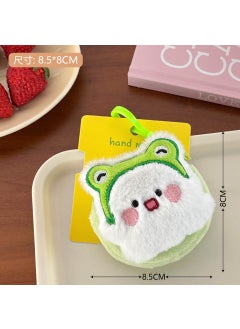 Cute Cartoon Toast Coin Purse Plush Keychain 5# Green-Frog White Earphone Bag
