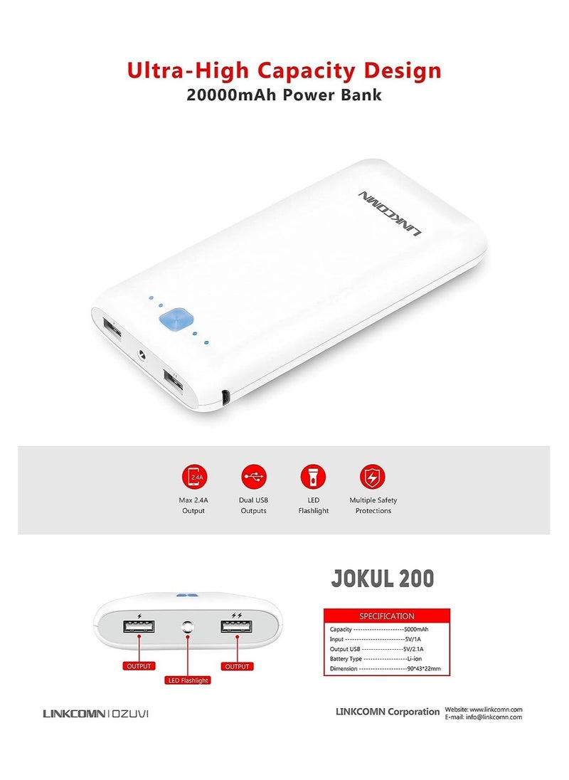 LINKCOMN Jokul 200 Dual USB 20000mAh Power Bank  - Image 2