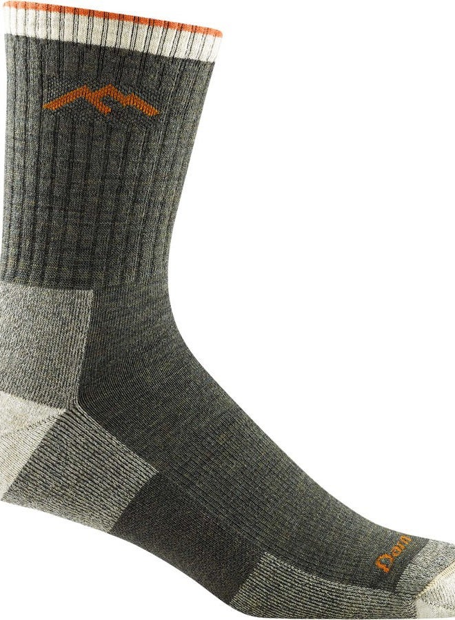 Darn Tough Hiker Micro Crew Sock Cushion Walking Socks Large Olive - Image 1
