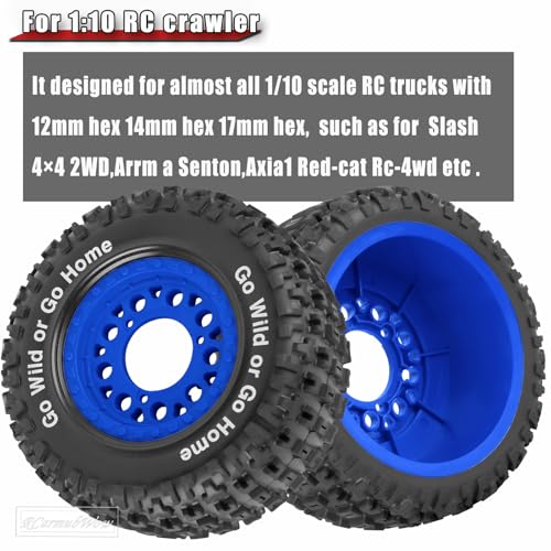 RcarmubWow 12mm14mm17mm Hex RC Wheels and Tires RC Truck Tires for Slash 2WD 44Arrm a SentonAxia1Rc 4wdRed catShort Course Truck Tires Rubber TyresNavy Blue - Image 5