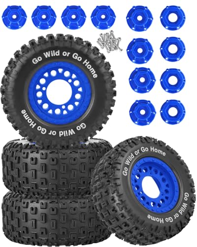 RcarmubWow 12mm14mm17mm Hex RC Wheels and Tires RC Truck Tires for Slash 2WD 44Arrm a SentonAxia1Rc 4wdRed catShort Course Truck Tires Rubber TyresNavy Blue - Image 1
