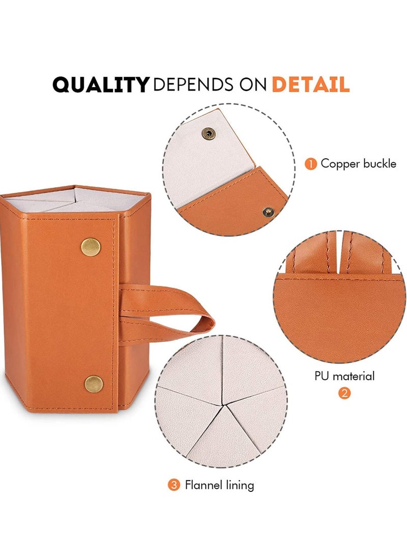 Bukela 5 Slots Portable Sunglasses Organizer, Foldable Eyewear Glasses Storage Box, Glasses Display Holder, Leather Multiple Glasses Storage Case, Keep Glasses Organised at Home Travel - Image 3