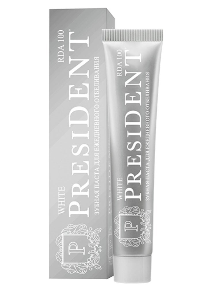 President Brighten Your Smile with President White Toothpaste 75ml - Gentle Whitening & Complete Protection  - Image 1