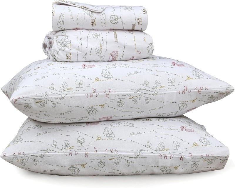 RUVANTI Flannel Sheets Full Size - 100% Cotton Double Brushed Bed Sheets Set, Deep Pockets 16 Inches, All Seasons Breathable & Extra Soft Full Sheets, Warm & Cozy, 4 Piece, Rustic Homestead - Image 1