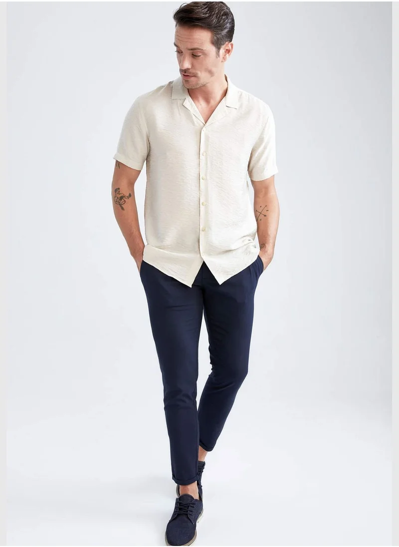 DeFacto Modern Fit Short Sleeve Viscose Shirt