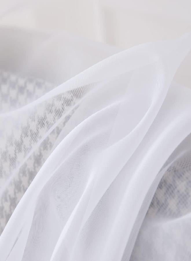 MIULEE MIULEE Short Sheer Curtains 30 Inch Length for Kitchen Bathroom Cafe Half Window Treatment, Rod Pocket Tier Curtains 2 Panels, 29x30 Inches Long, White  - Image 2