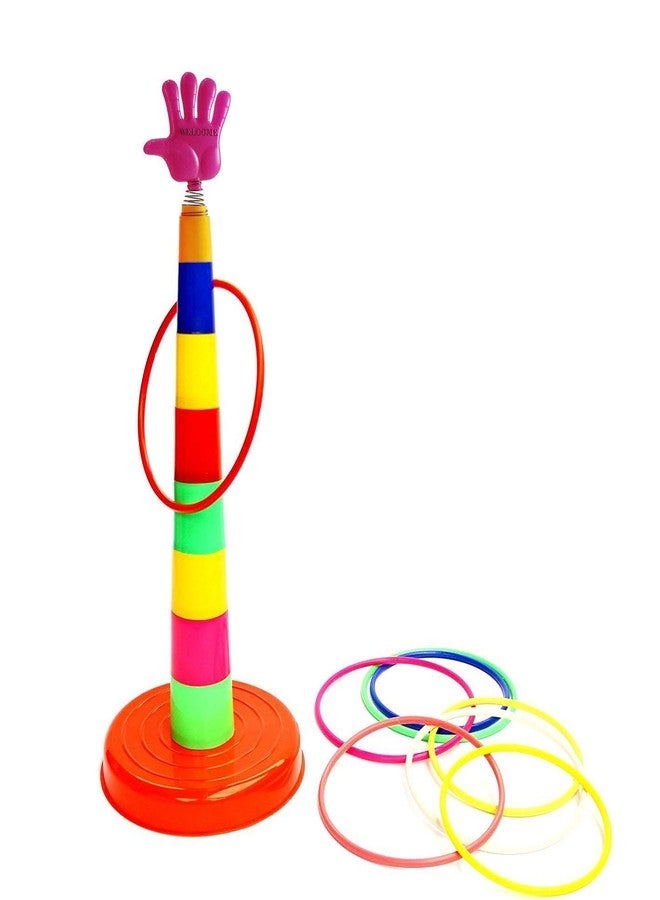 Fezeedi Shape Recognition Aim and Strike Game Toy for Kids , Ring Toss Hoopla Throw Game for Toddlers Kids for Single and Group Play Indoor and Outdoor Sport Games - Multicolor - Image 3