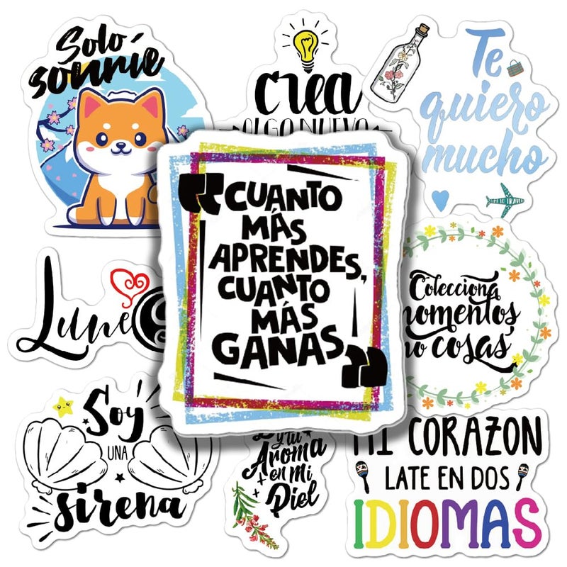 Magictodoor 300pcs Spanish Positive Quote Stickers for Vision Board, Journaling Scrapbook | Teachers and Students Motivational Decal | Inspirational Stickers - Image 3