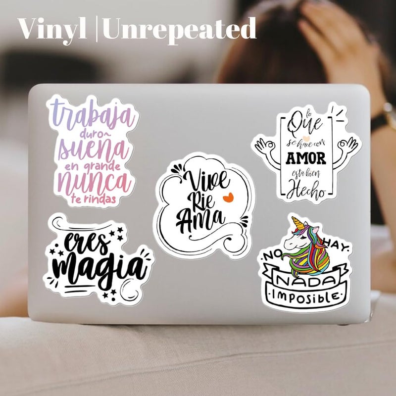 Magictodoor 300pcs Spanish Positive Quote Stickers for Vision Board, Journaling Scrapbook | Teachers and Students Motivational Decal | Inspirational Stickers - Image 5