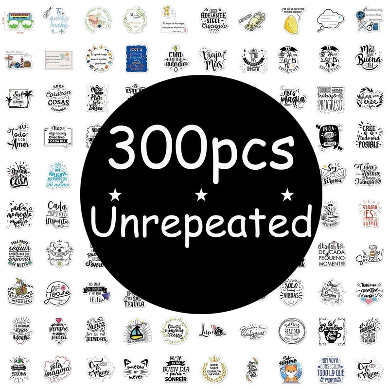 Magictodoor 300pcs Spanish Positive Quote Stickers for Vision Board, Journaling Scrapbook | Teachers and Students Motivational Decal | Inspirational Stickers - Image 2