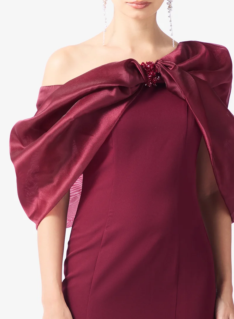 Namshi x  Off Shoulder Jewel Embellished Mermaid Dress for Women | Best Price UAE