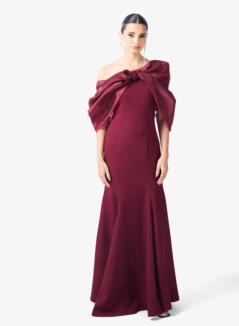 Namshi x  Off Shoulder Jewel Embellished Mermaid Dress for Women | Best Price UAE