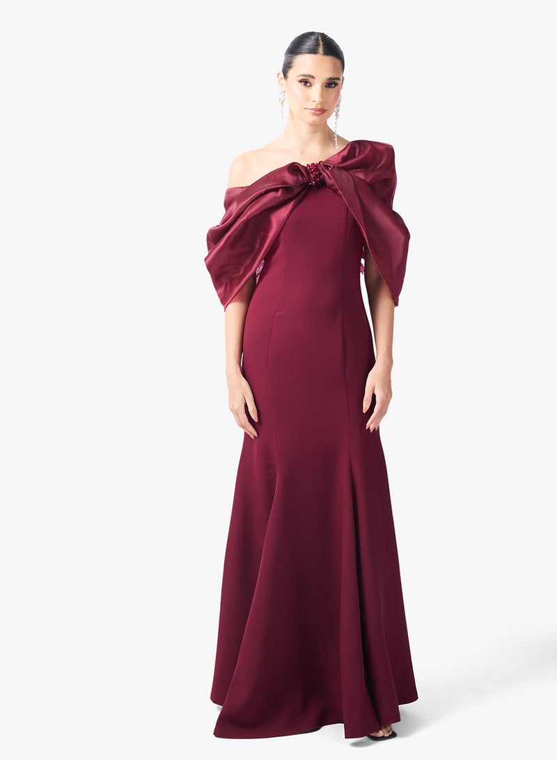 نمشي x فستان حورية البحر مزين بالجواهر بكتف مكشوف - Image 5