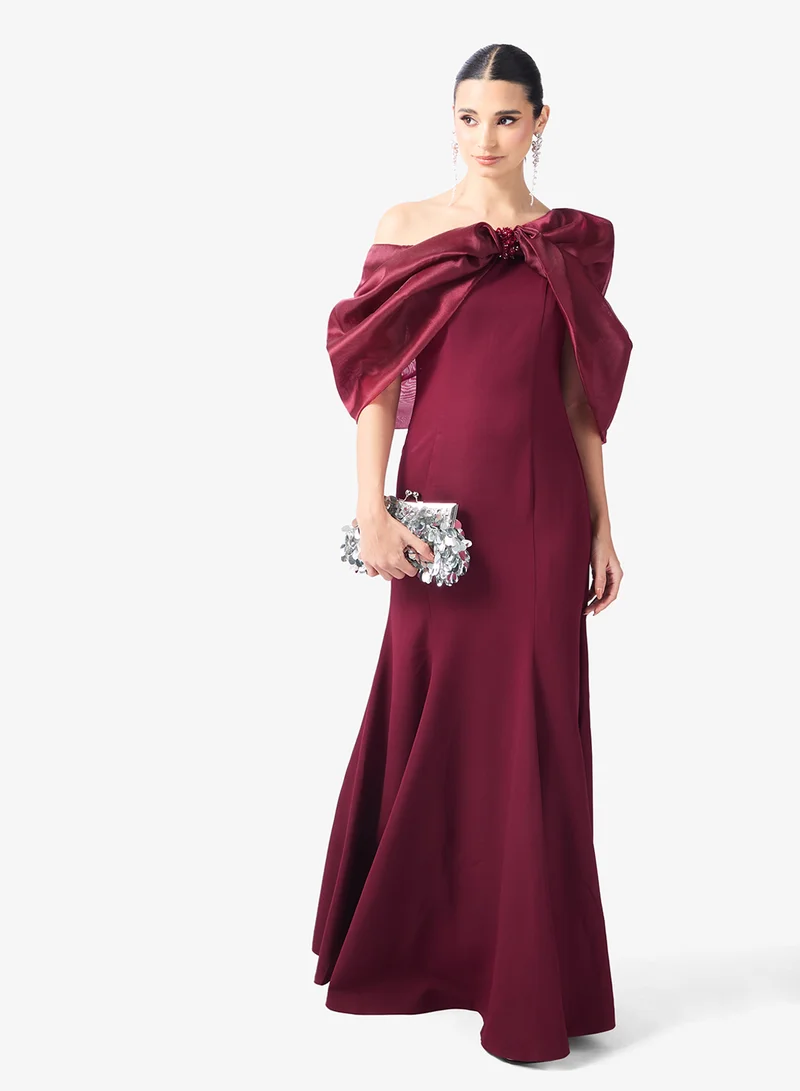 Off Shoulder Jewel Embellished Mermaid Dress