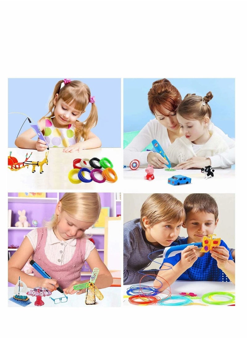 Excefore - 3D Pen Filament Refills PCL, 3D Printing Pen Filament 3D Printer Filament for Most Intelligent 3D Pen Low Heating, It is The Safest for Children to Use, 20 Colors 1.75mm 5M - Image 1