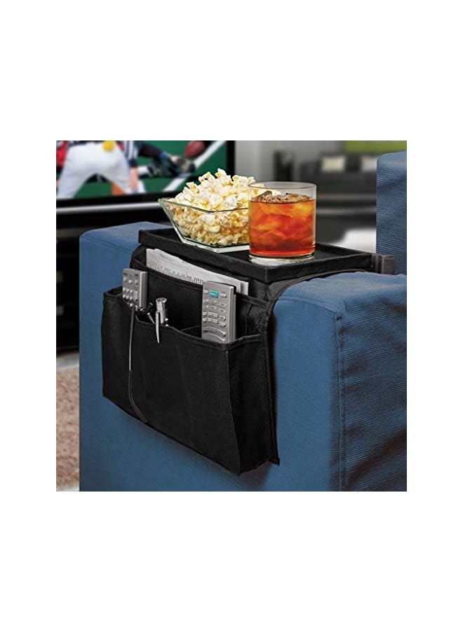 The Bros Armchair Caddy Couch Caddy Arm Rest Organiser TV Remote Control Holder Sofa Tray Remote Caddy Chairs Sofa Couch Storage Arm Tidy Armrest Organizer Pockets Armchairs Table Storage Bag with Cup Holder - Image 3