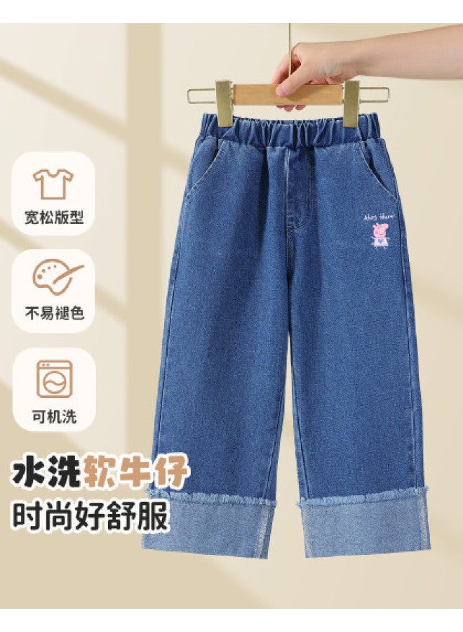 peppa Pig Spring Girls' Versatile Jeans - Comfortable Kids' Casual Pants - Image 1