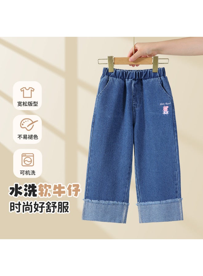 peppa Pig Spring Girls' Versatile Jeans - Comfortable Kids' Casual Pants - Image 2