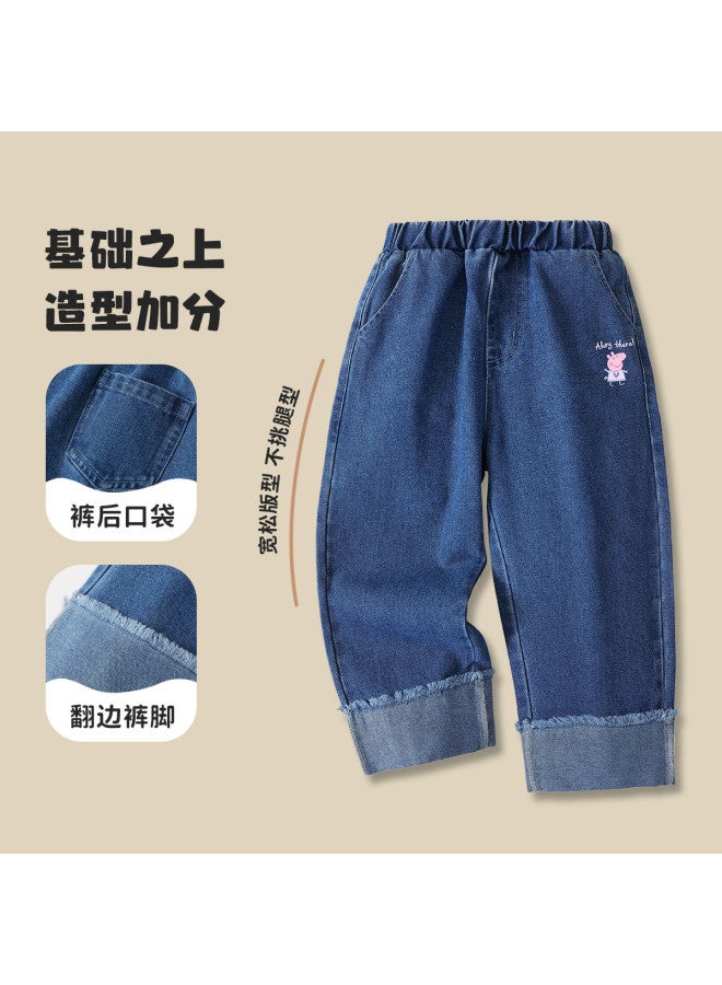 peppa Pig Spring Girls' Versatile Jeans - Comfortable Kids' Casual Pants - Image 3