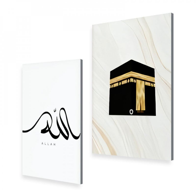 ماركتنا لوحة قماشية ثنائية بتصميم رسمة إسلامية بمقاس اجمالي 100×70 سم - Image 2